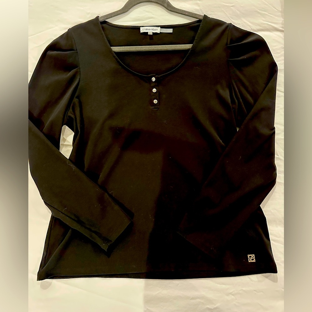 Calvin Klein Black Buttoned Blouse